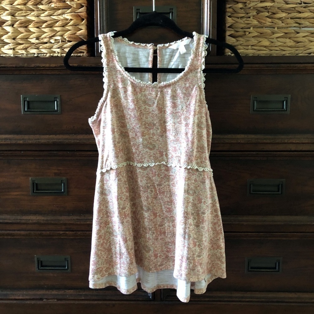 LC cottagecore floral print tunic tank top in size S